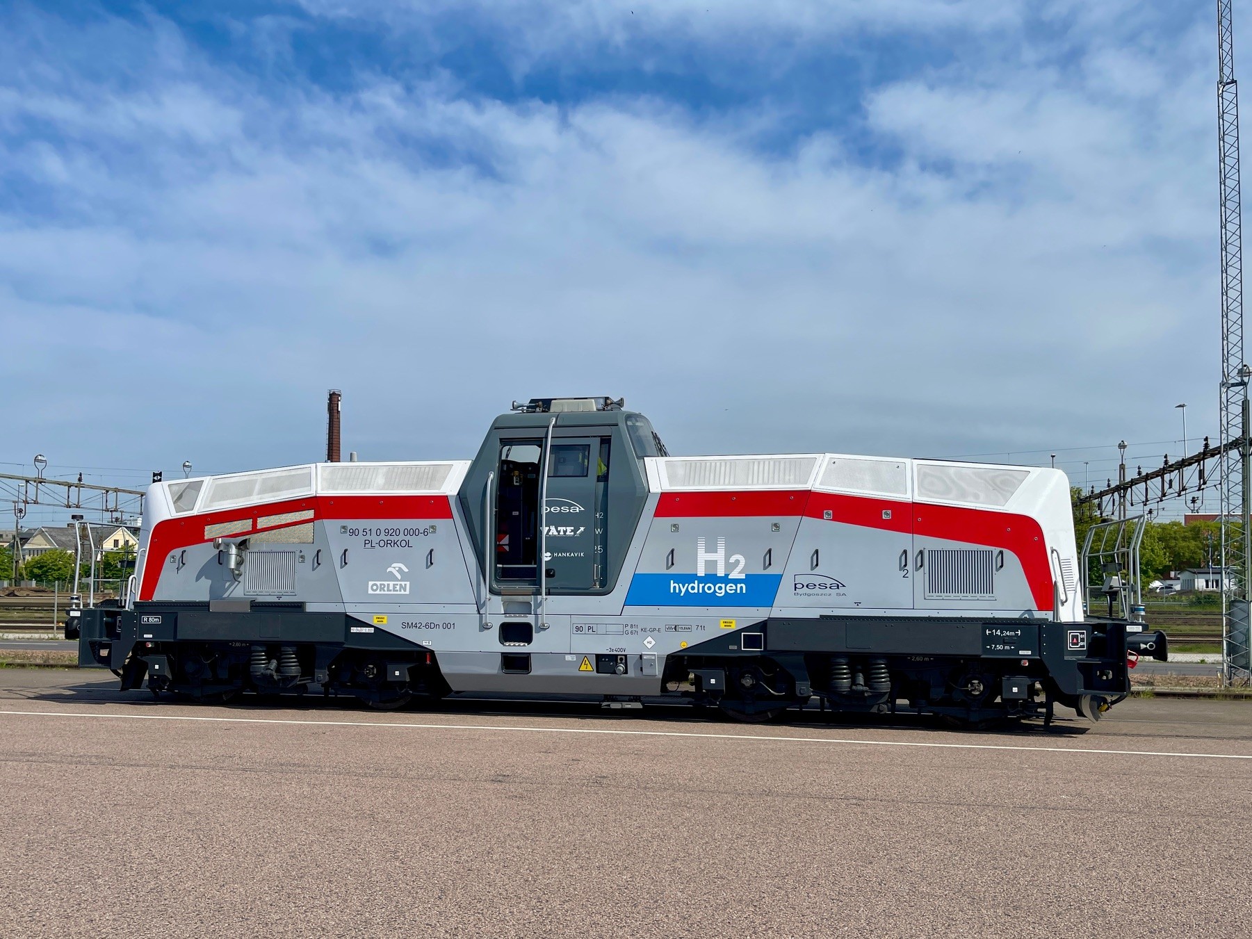 Demo of a hydrogen locomotive in Port of Trelleborg - Trelleborgs