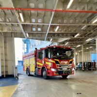 Stor övning i Trelleborgs Hamn – brand ombord på fartyg